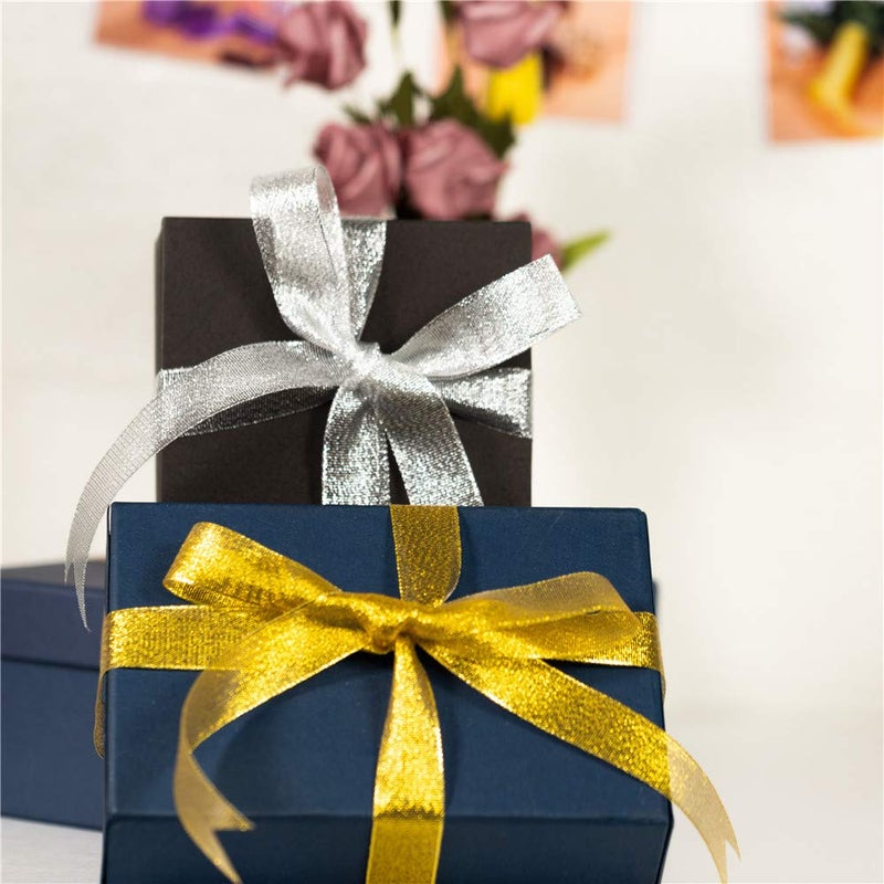 Molshine 50yard(2rolls) Silver Organza Ribbons Shimmer Sheer Thin Glitter Ribbon for DIY,Crafts,Gift Wrapping,Christmas Decorative Width: 10mm(3/8inch) - Image 5